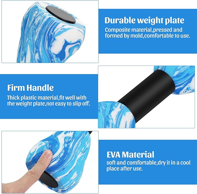 Camouflage Aquatic Dumbbells,2Pcs Foam Water Weights Aerobic Exercise Fitness Equipment Dumbbells, Pool Resistance Swimming Training for Adults/Kids/Men/Women Weight Loss, Beginner Swimming Training