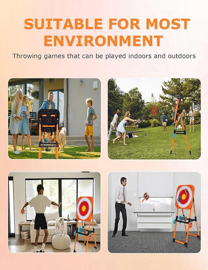 ZoLLa Axe Throwing Game for Backyard - 8 Throwing Axe & 8 Throwing Stars,24" Target,Foldable Stand,Yard & Outdoor Games for Adults and Family