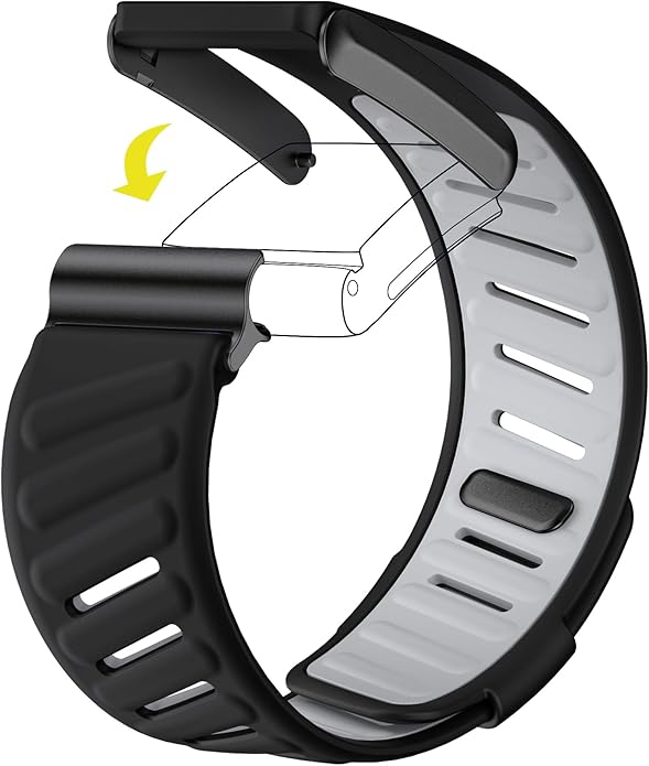 Comfort Durable Silicone Wristband Compatible with WHOOP 4.0 Band, Soft Silicone Sports Loop Strap for Men & Women, with U Shapped Connector