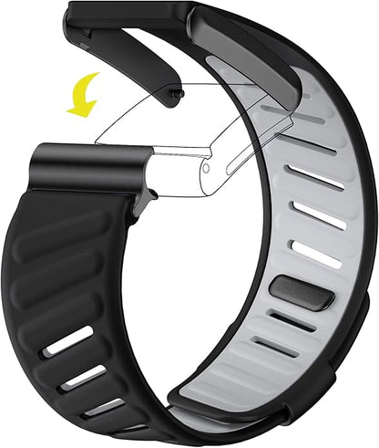 Comfort Durable Silicone Wristband Compatible with WHOOP 4.0 Band, Soft Silicone Sports Loop Strap for Men & Women, with U Shapped Connector