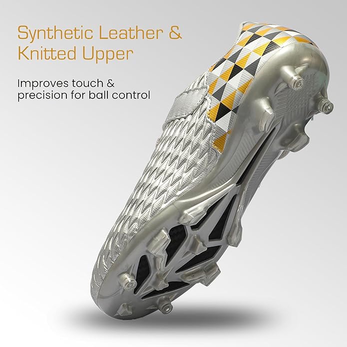 Soccer Cleats for Kids & Youth | Lightweight Football Shoes for Firm Ground | Durable Girls & Boys Soccer Cleats with Non-Slip Sole | Comfortable Soccer Boots | Unisex Size 11-6