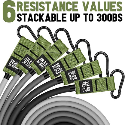 Heavy Resistance Bands for Working Out, 300lbs/360lb/420lb Exercise Bands Workout Bands with Handles, Door Anchor, Ankle Straps, Home Gym Workout Equipment for Men Fitness Strength Training Stretching