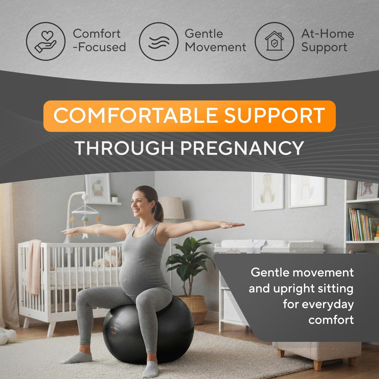 MANTRA SPORTS Exercise Ball – Yoga Ball for Pilates & Fitness - Birthing for Pregnancy, Stability