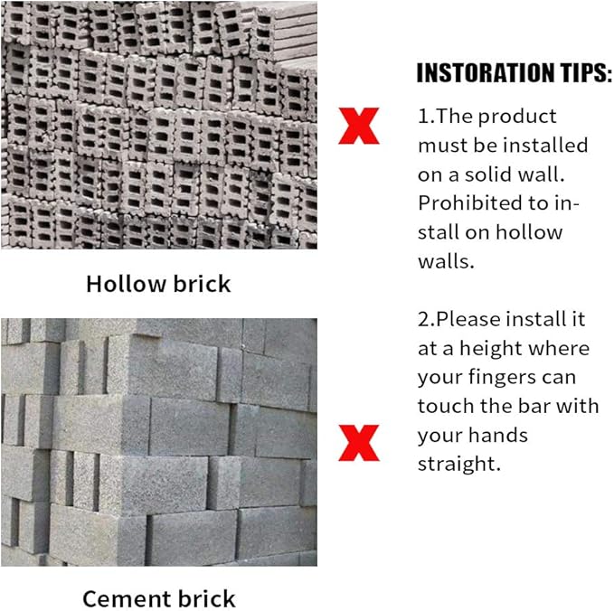 PLKO Wall Mount Pull Up Bar Wall Mounted Body Press Pull Up Bar Gym Chin-Up for Upper Body Workout