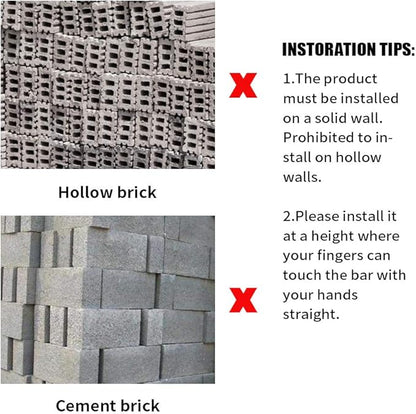 PLKO Wall Mount Pull Up Bar Wall Mounted Body Press Pull Up Bar Gym Chin-Up for Upper Body Workout