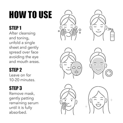 LAPCOS Hyaluronic Acid Sheet Mask, Daily Hydrating Face Mask, Protects & Nourishes Skin, Korean Beauty Favorite, 5-Pack