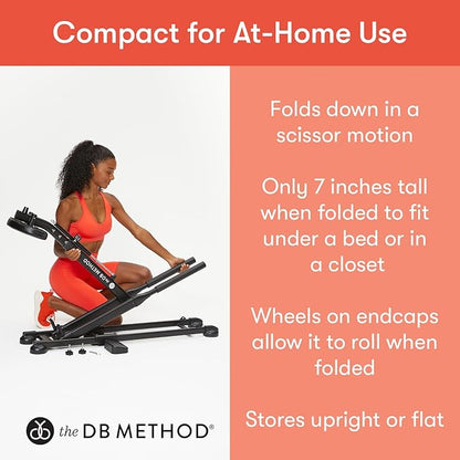 The DB Method Squat Machine, Workout Equipment for Home Gym, Exercise Leg and Glutes, Low Impact Lower Body Fitness Workouts, Training for Total-Body, Easy Setup, Foldable for Storage