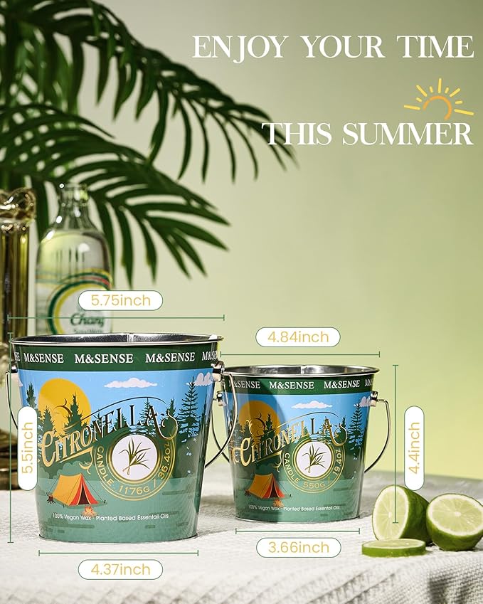 Citronella Candles Outdoor, Citronella Eucalyptus Scented Candle 19.4 oz,Eucalyptus Lemongrass Candle Outdoor,Lemongrass Summer Citronella Candles for Patio Camping, 110 Hours Burn Nature Soy Wax