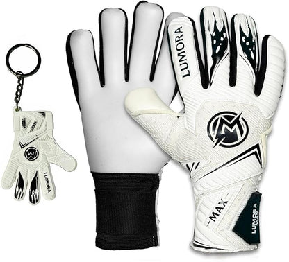 Goalkeeper Gloves-Professional Negative Cut Goalie Gloves with Contact Max Grip, 4mm Foam Padding & Airprene Backhand| No Finger Save, All-Weather Performance. Sizes (7-10)