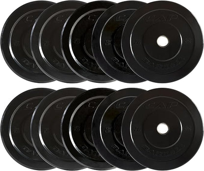 CAP Barbell 2-Inch Olympic Bumper Plate Weight Set | 100-370 lbs | Multiple Options