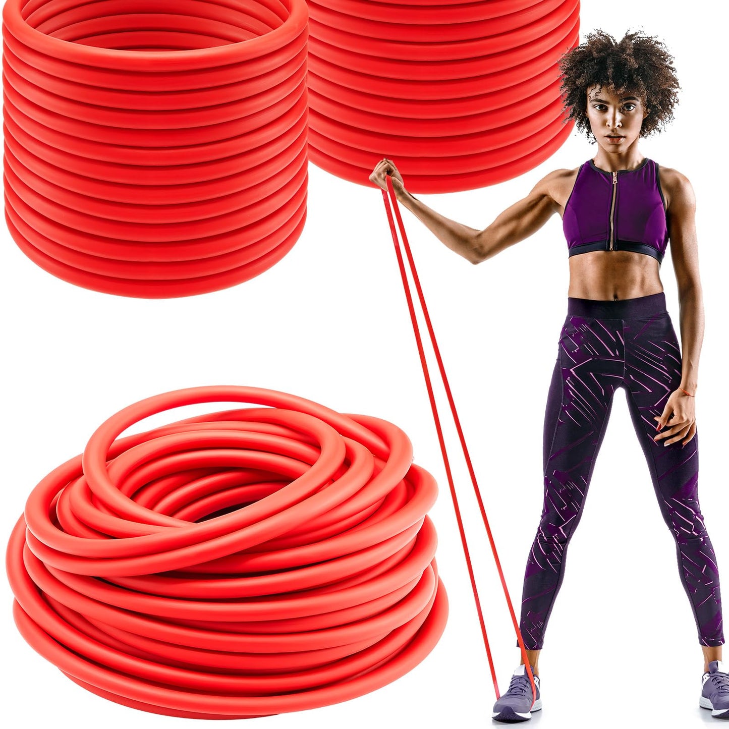 Wesnoy 1 Roll Resistance Tubes Exercise Tubing 50ft Exercise Bands Tubing for Therapy, Lower