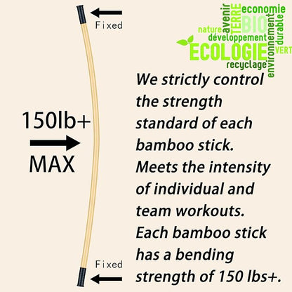 5ft Yoga Stick from Natural Bamboo with Non-Slip Handle-Stretching Stick for Mobility, Flexibility,Exercise,Workout, Physical Therapy,Pilates,Balance Fitness-Access Online Video Guide Without Any Info