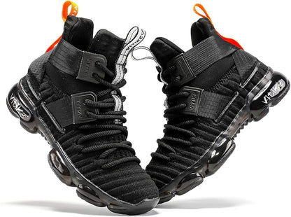 JMFCHI Kids Basketball Shoes High-top Sports Shoes Sneakers Durable Lace-up Non-Slip Running Shoes Secure for Little Kids Big Kids and Boys Girls