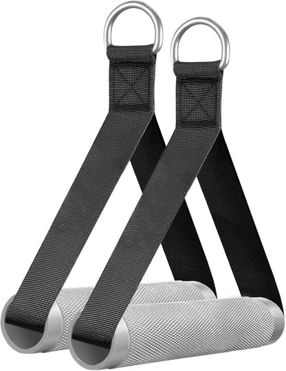 2Pack Upgraded Heavy Duty Exercise Handles for Cable Machine, Aluminum Alloy Gym Handles for Power Rack Attachments, Resistance Band with Cable Crossover System&Triceps Pushdown