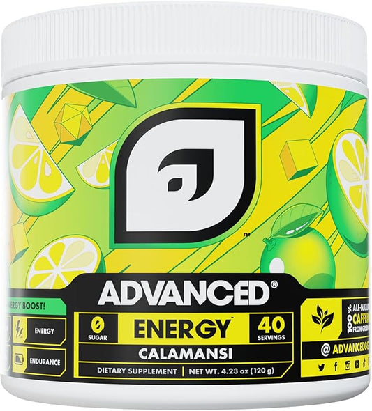 Advanced Energy - Energy Boosting Formula with Electrolytes for Hydration - L-Theanine to Combat Jitters - Sugar Free & Keto Friendly - No Maltodextrin (40 Servings) (Calamansi)