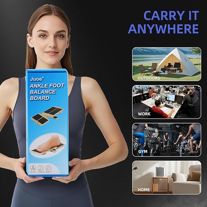 Juoe Ankle Foot Strengthener Trainer for Sprained Ankle,Balance Board,Stability Exercises,Physical Therapy,Plantar Fasciitis Relief,Posture Corrector,Balance Training,Anti Slip Wobble Board