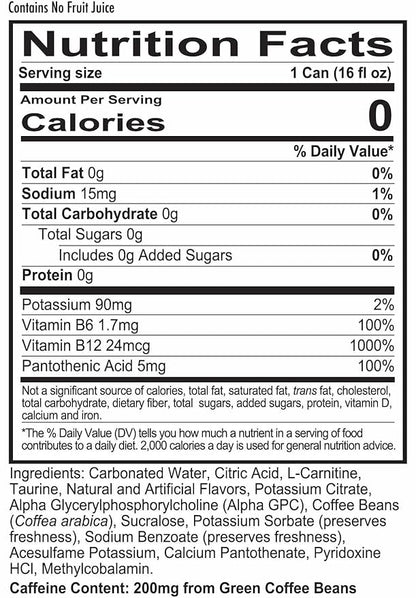 REDCON1 Energy High Performance Drink, Grape Freeze - Zero Sugar Energy Drink with Alpha GPC Nootropic - 200mg Natural Caffeine from Green Coffee Beans - Vitamin B6, B12 & B5 to Boost Mood (12 ct)