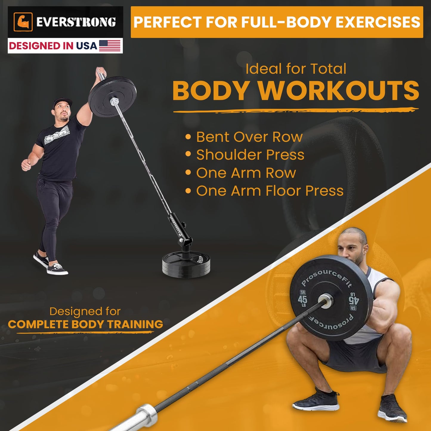 EVERSTRONG Elite Heavy Duty T-Bar Row Olympic Bars - Landmine Attachment for Barbell Workouts
