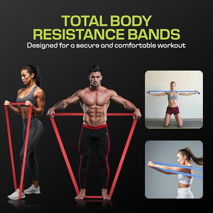 Fabric Resistance Bands for Working Out with 5 Strength Levels - Extra Light to Extra Heavy, Thick Resistance Workout Bands for Legs, Glutes, Hip, Stretching, Strength Training, and Physical Therapy