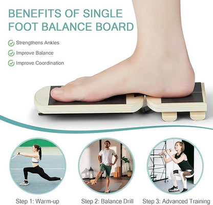 Ankle Foot Strengthener, Sprain Exerciser, Single Leg Balance Board for Stability Training, Posture Corrector, Home Gym Fitness Equipment