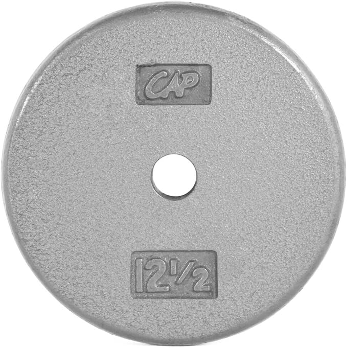 CAP Barbell Standard 1-Inch Cast Iron Weight Plates - Singles & Sets | 1.25-50 lbs | Multiple Options
