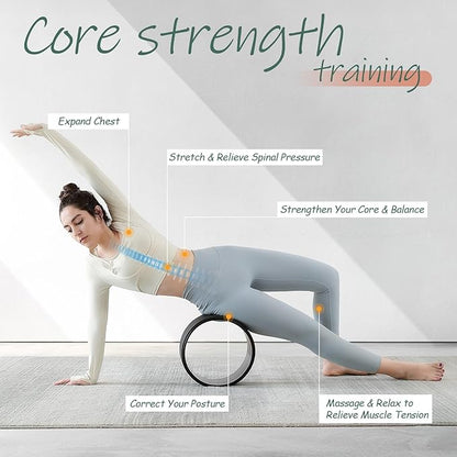 Back Roller, Foam Roller for Neck & Back Pain Relief, Yoga Wheel for Deep Tissue Muscle Massage, High Density Foam Tool for Physical Therapy, Stretching & Exercise(3 Pack)