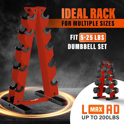 YES4ALL Dumbbell Rack Stand Only, 5 Tier A Frame Weight Rack for Dumbbells