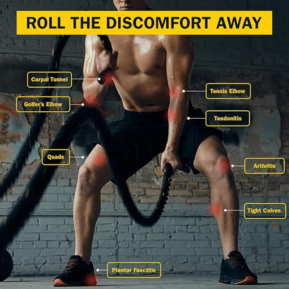 Rolflex The Massage Combo ??3-in-1 Roller for Muscles Deep Tissue with Firm Knobble, Contoured Muscle & Medium Oval Foam ??Portable & Easy to Use Arm Massager & Leg Roller