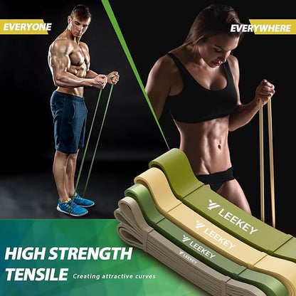 LEEKEY Resistance Bands Set for Pull-Up Assistance & Full-Body Training, Multi-Level Exercise Bands with Bag for Home Workouts, Physical Therapy, Strength Training (Men/Women)