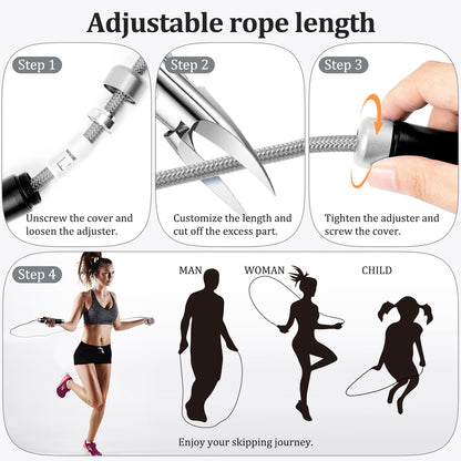 Mangodan 1LB Weighted Jump Ropes for fitness Women Men, Tangle-Free Ball Bearing Rapid Speed