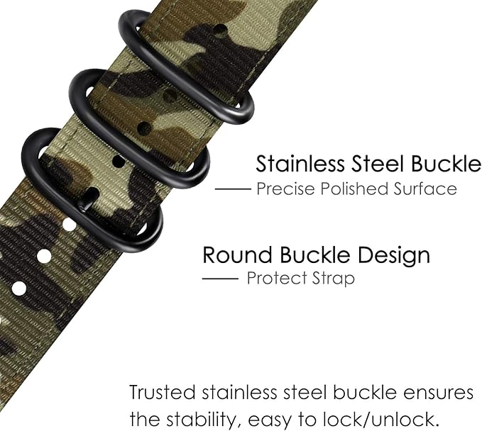 FINTIE Bands Compatible with Fitbit Versa 2/1 / Lite Edition, Soft Nylon Replacement Strap Wristband Accessories (Camo)