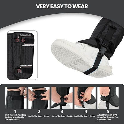 Leg Gaiters- Leg Guards and Boot Gaiter for Men & Women, with 1000D Wear Resistantand Snowproof and Waterproof Leg Protectors, Gaiters for Hiking and Hunting