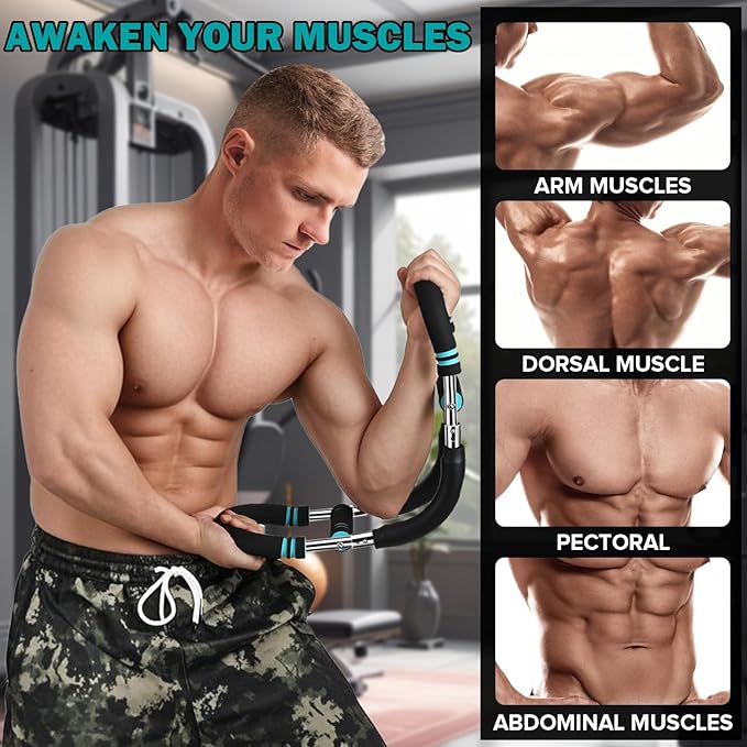 Twister Arm Exerciser 60-110lb Home Fitness Equipment Men's Strength Training Adjustable Spring Exercise Bar Chest Workout Equipment（Suitable for Stronger Men）