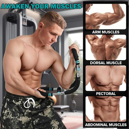Twister Arm Exerciser 60-110lb Home Fitness Equipment Men's Strength Training Adjustable Spring Exercise Bar Chest Workout Equipment（Suitable for Stronger Men）