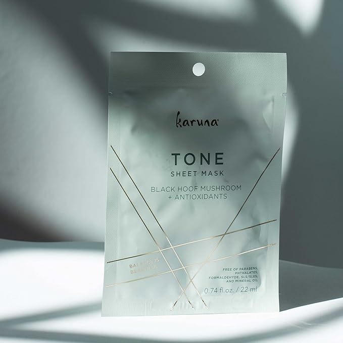 Karuna - TONE Facial Mask for Well-Toned, Moisturized & Balanced Skin, Age-Defying Facial Skin Care Products, Hydrating Face Masks with Black Hoof Mushroom & Antioxidants, 0.74 fl. oz./22 ml