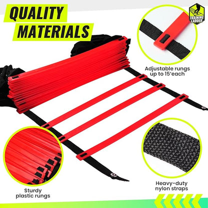 Teenitor Agility Ladder Speed Ladder Training Ladder for Soccer, Speed, Football Fitness Feet Training Carry Bag Agility Training Equipment 13 rungs, 23 feet