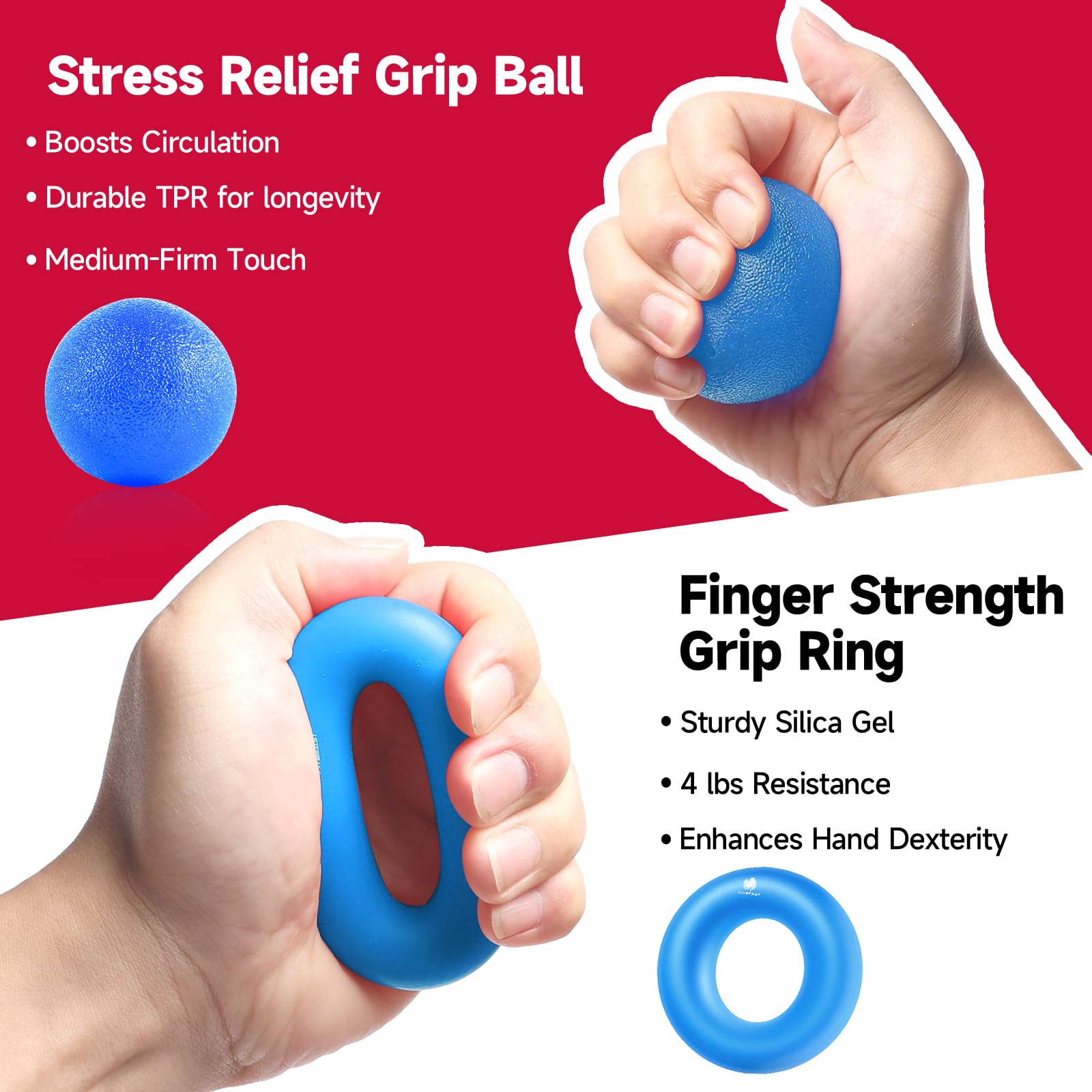 FitBeast Grip Strengthener Forearm Strengthener Hand Grips Strengthener Kit - 5 Pack Adjustable