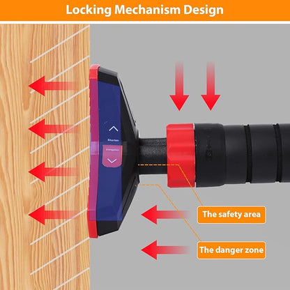 Pull Up Bar for Doorway, Strength Training Pull-up Bars with Level Meter, No Screws, No Installation Required, Portable Exercise Equipment for Home Gym Upper Body Workout, Max Load 440 LBS, Black Red