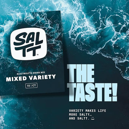 SALTT Electrolytes Powder Packets, All Things Mixed Variety Pack (15 Packets) - Magnesium, Potassium, Sodium, Trace Minerals - Vegan & Gluten Free - Travel Essentials - Made in USA