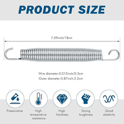 Tudomro Trampoline Springs Replacement - Heavy Duty Stainless Steel Weather Resistant Metal Trampoline Pulling Tool Accessories