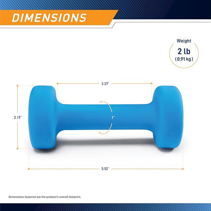 Marcy Colored Neoprene Dumbbell (Sold in Singles or Set) Hand Weights, Exercise Free Weights for Home Gym