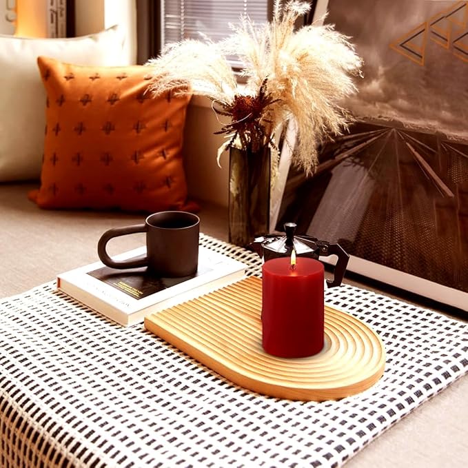 3 Packs Different Sizes Red Colored Pillar Candles, Unscented Non-Toxic 3x4, 3x6, 3x8 Inch Dripless Smokeless Cylinder Candles for Wedding, Home Decor, Dinner Table, Party, Power Outage, Emergency