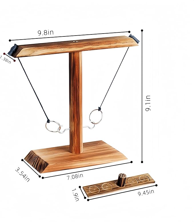 Ring toss Game, Large Base Hook and Ring Game, Hook and Ring Throwing Game for Adults Kids, Family-Friendly Indoor Holiday Fun or Outdoor Patio Games