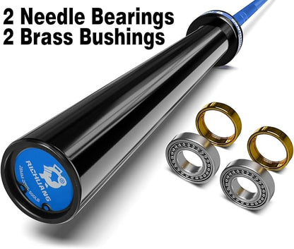 7ft Olympic Barbell, Weightlifting Barbell 28mm 45lb - 500/700/1000lbs Capacity with Smooth Spinning Sleeves, Olympic Bar Fits 2" Olympic Plates, for Snatch Clean Jerk - Home Gym Training