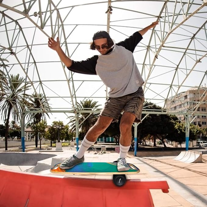 VIVITORY Balance Board Trainer with Handle, Roller Board with Adjustable Stoppers ??3 Different Distance Options 4, 13 and 22 inches, for Hockey, Surfing, Snowboarding, Skateboarding and Skiing