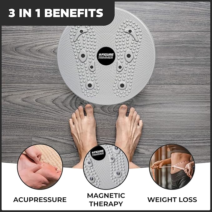 Daiwa Felicity Figure Trimmer Ab Twister Board - Waist Twister Machine for Core & Abs Exercise - Waist Twisting Fitness Tool, Dizzy Disc Twist Board for Slimming Workout with 8 Magnets Reflexology