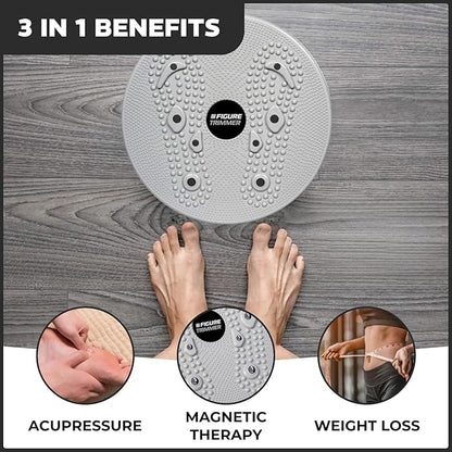 Daiwa Felicity Figure Trimmer Ab Twister Board - Waist Twister Machine for Core & Abs Exercise - Waist Twisting Fitness Tool, Dizzy Disc Twist Board for Slimming Workout with 8 Magnets Reflexology