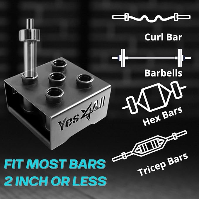 Yes4All Vertical Storage Rack, Home Gym Organizer, Barbell & Dumbbell Rack for 2-inch Olympic & Curl Bars