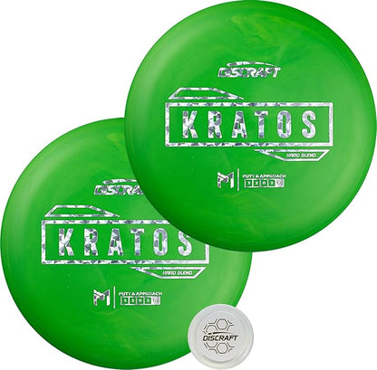 Discraft Hard Kratos 2-Pack - Matching Putt and Approach Discs in Durable Hard Plastic - 170-172g, Red or Green