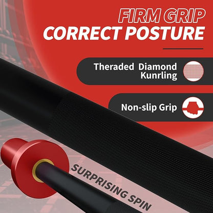 Egles Kids Barbell 5.5LB Mini Barbell Bar 4ft for Kid Women & Beginners Weighted Bar - Compatible with 2-Inch Weight Plates, for Strength Training Gym Weight Lifting, Multi-Color Training Bar